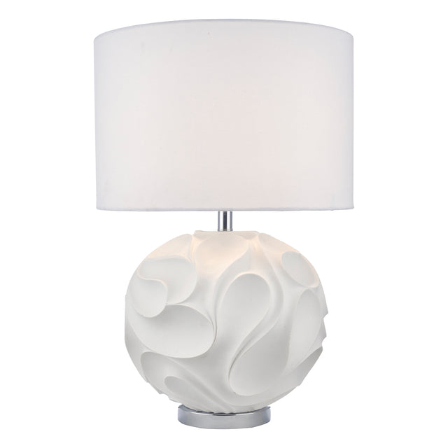 Zachary Round Table Lamp White With Shade