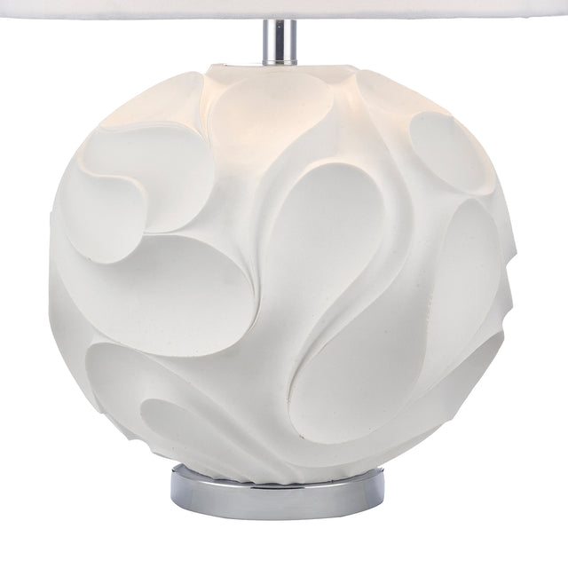 Zachary Round Table Lamp White With Shade