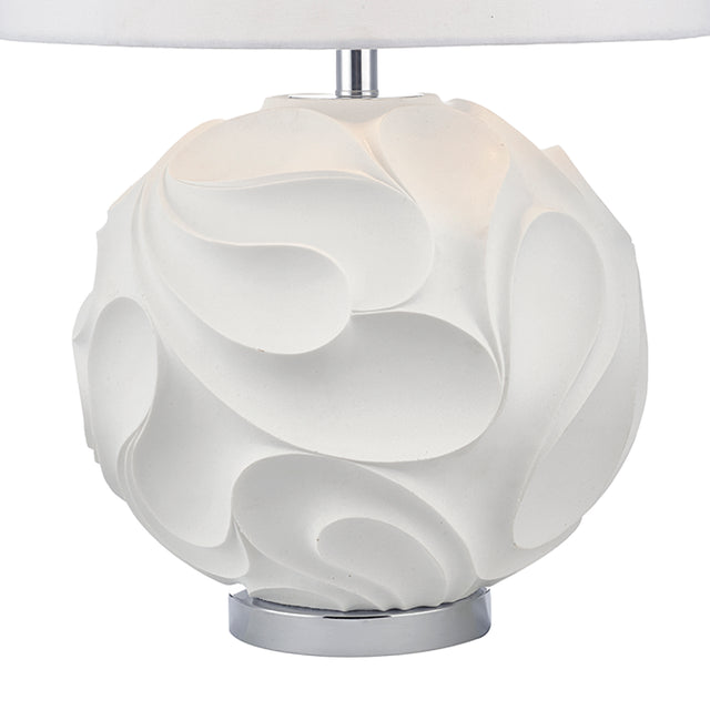 Zachary Round Table Lamp White With Shade