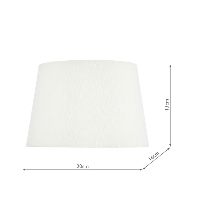 Zala White Cotton Tapered Drum Shade 20cm