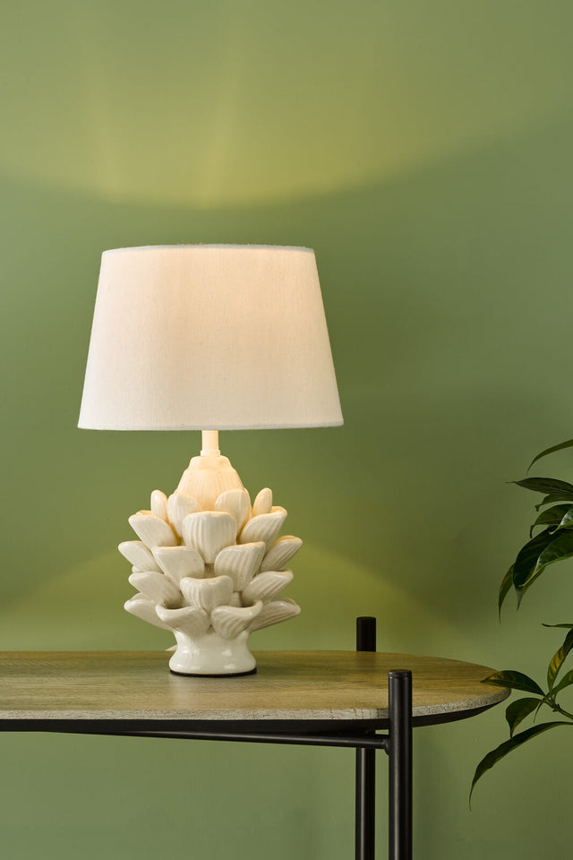 Zala Table Lamp Cream Ceramic With Shade