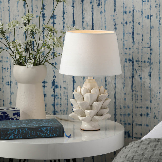 Zala Table Lamp Cream Ceramic With Shade