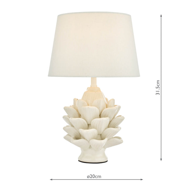 Zala Table Lamp Cream Ceramic With Shade