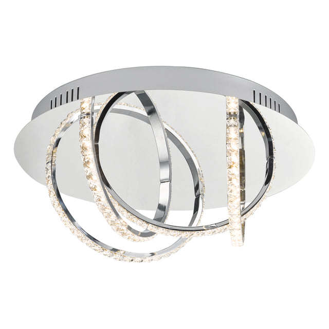 Zancara Small 4 Light Flush Polished Chrome and Crystal LED