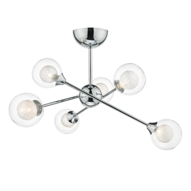 Zeke 6 Light Semi Flush Polished Chrome