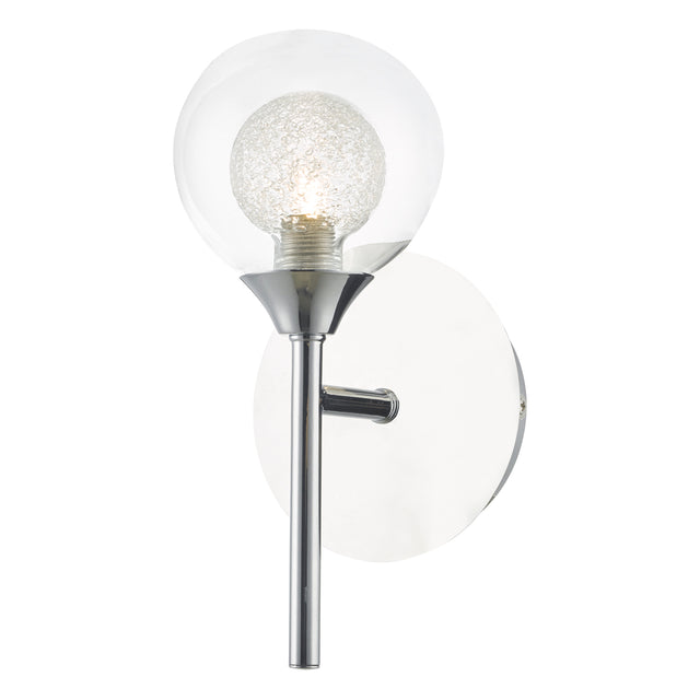 Zeke Wall Light Polished Chrome Glass