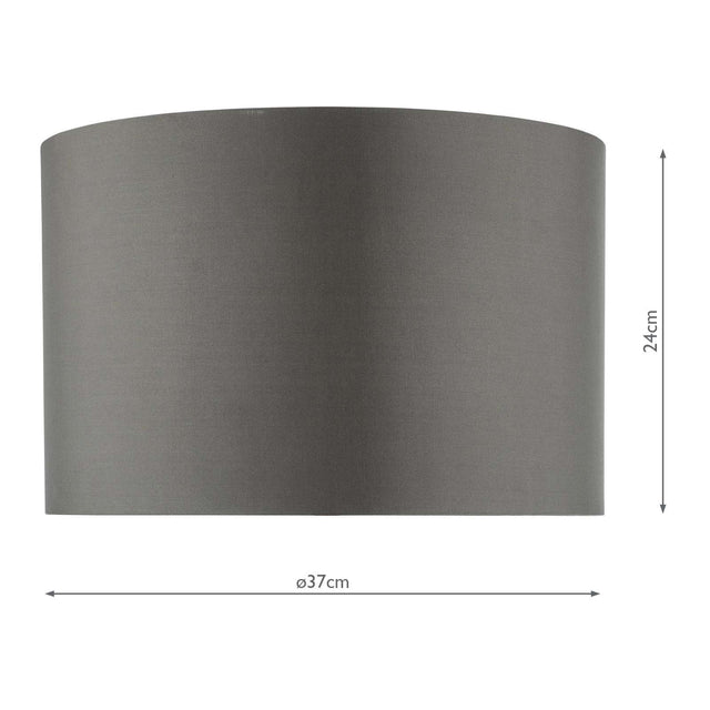 Zeya Grey Faux Silk Drum Shade 37cm