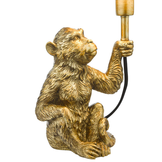 Zira Monkey Table Lamp Gold With Shade