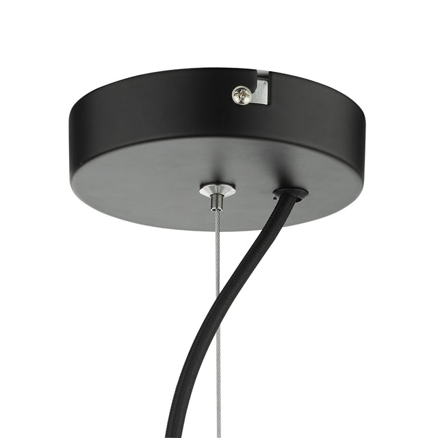 Zula 1 Light Single Pendant Black Clear Glass