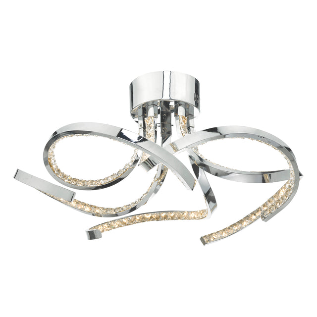 Zya 5lt Flush Polished Chrome & Crystal LED