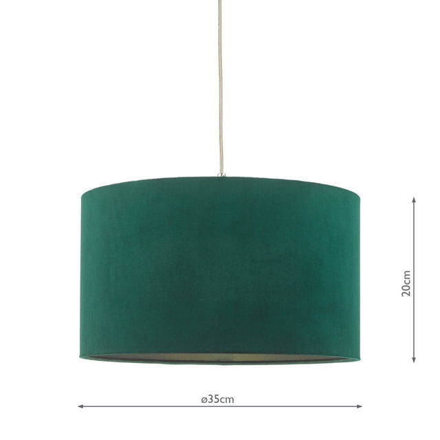 Akavia Green Velvet Drum Shade 35cm