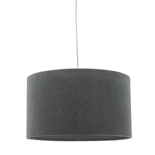 Akavia Grey Velvet Drum Shade 35cm