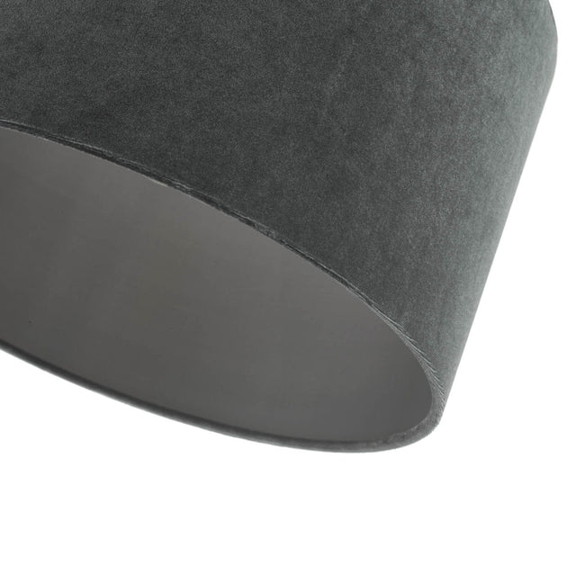 Akavia Grey Velvet Drum Shade 35cm