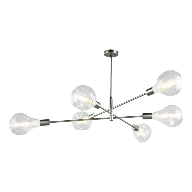 Alana 6 Light Pendant Satin Chrome