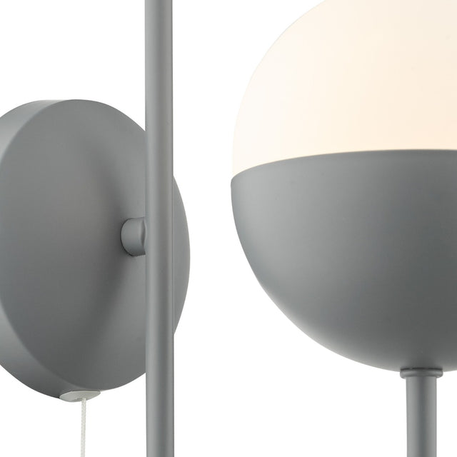 Andre Single Wall Light Grey Opal Glass