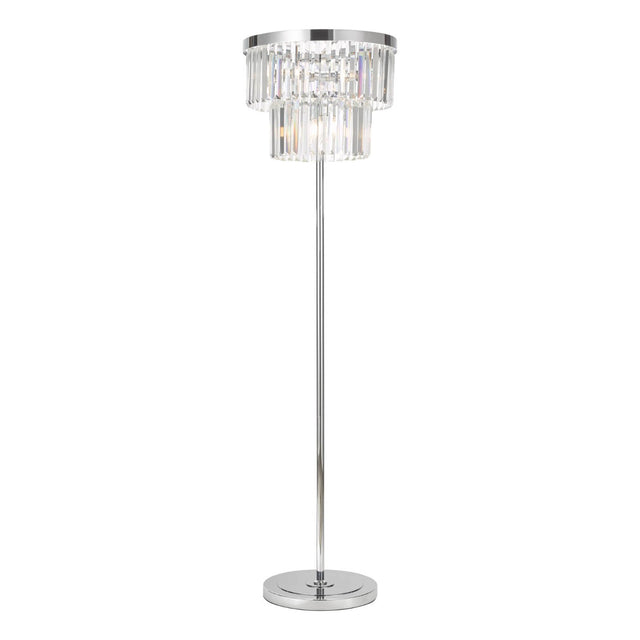 Angel 6 Light Floor Lamp Crystal and Polished Chrome