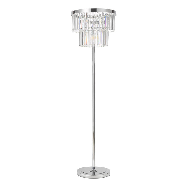 Angel 6 Light Floor Lamp Crystal and Polished Chrome