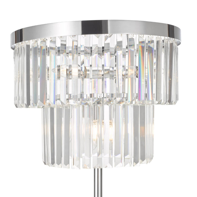 Angel 6 Light Floor Lamp Crystal and Polished Chrome