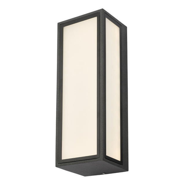 Arham Outdoor Wall Light Matt Grey Frosted Glass IP65 LED