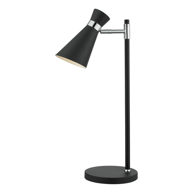 Ashworth Table Lamp Matt Black & Polished Chrome