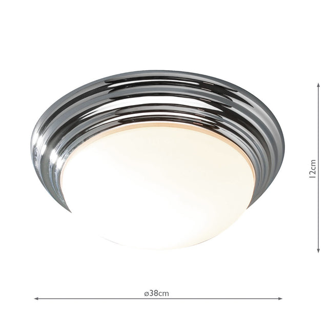 Barclay Large Bathroom Flush Polished Chrome Opal Glass IP44