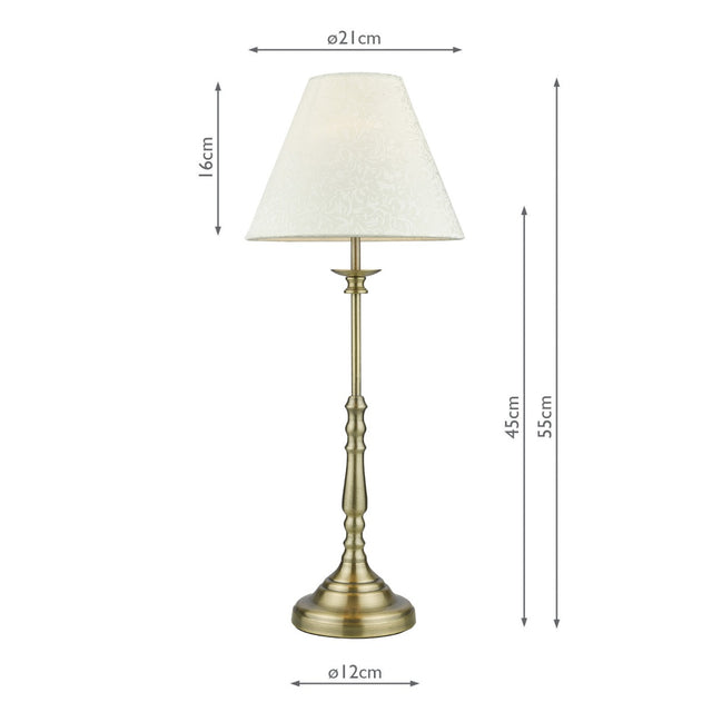 Blenheim Table Lamp Antique Brass With Shade