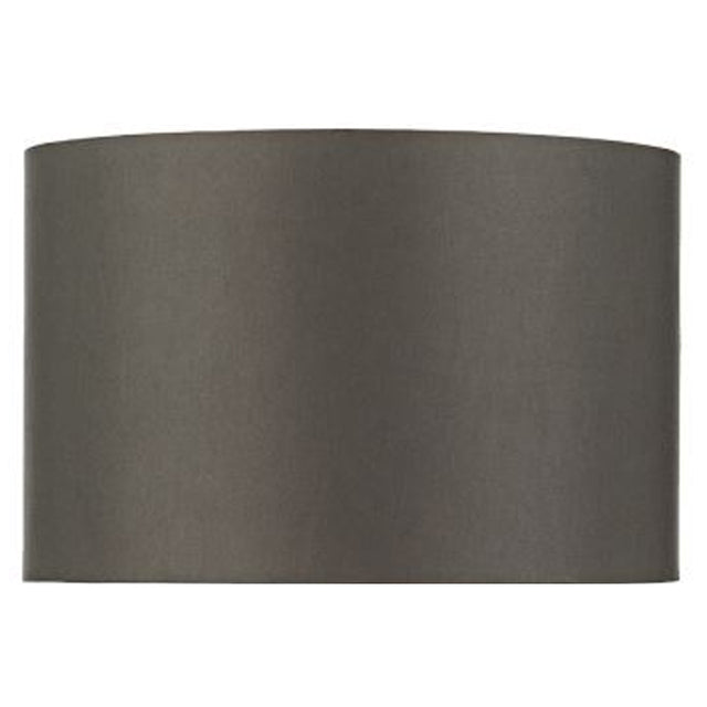 Bokara Grey Faux Silk Satin Drum Shade 38cm