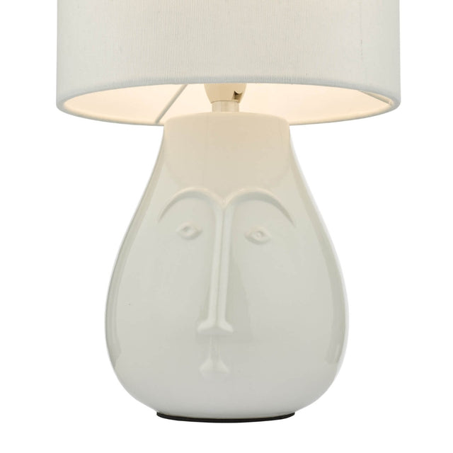 Boris Table Lamp White Ceramic With Shade