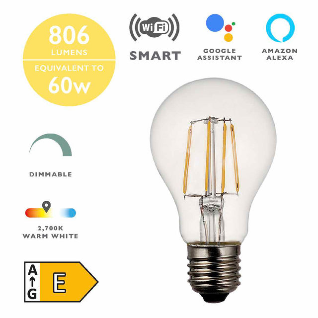 E27 SMART LED FILAMENT 7W 806LM DIM