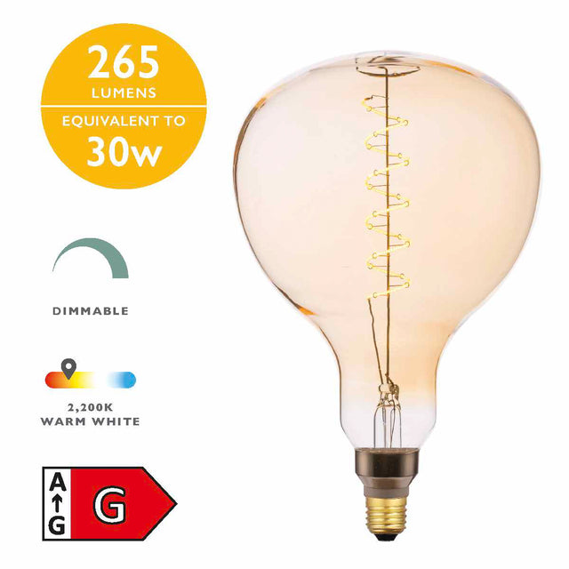 E27 LED DIM VINT GLOBE FLEX FIL 4W 265LM GOLD