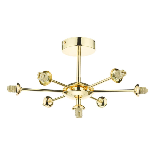 Cohen 7 Light Semi Flush Polished Gold Fitting Only