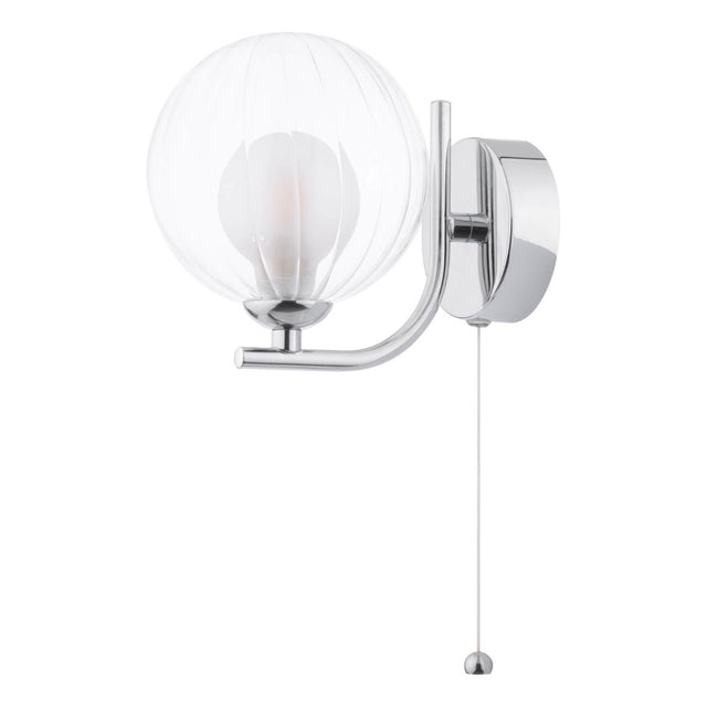 Cradle Wall Light Polished Chrome & Clear/Opal Glass