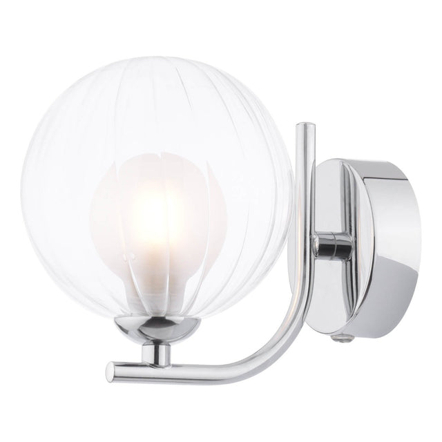 Cradle Wall Light Polished Chrome & Clear/Opal Glass