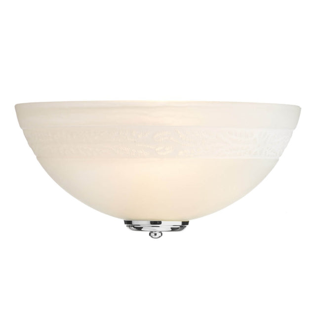 Damask Wall Light Alabaster Glass With Chrome/Brass Finial