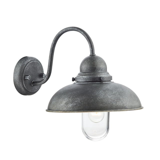 Dynamo Outdoor Wall Light Aged Iron Glass IP44