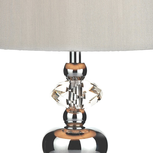 Edith Touch Table Lamp Polished Chrome with Shade