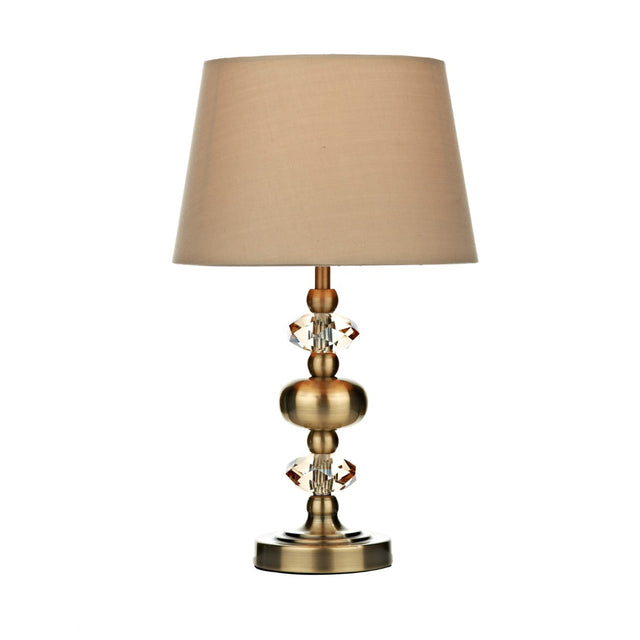 Edith Touch Table Lamp Antique Brass complete with Shade