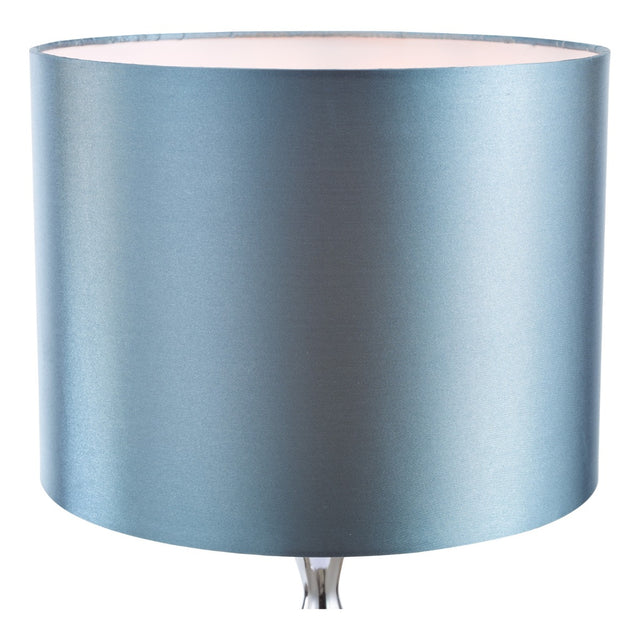 Elsa Table Lamp Polished Chrome Blue Mosaic With Shade