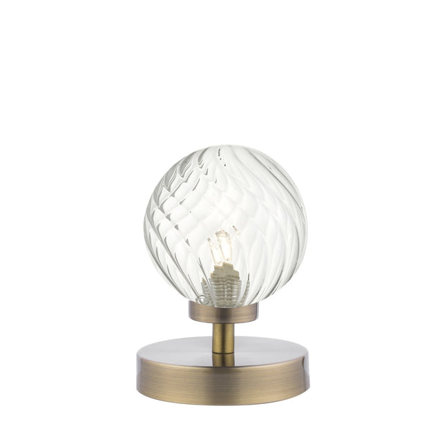 Esben Touch Table Lamp Antique Brass With Twisted Glass