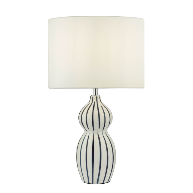 Evie Table Lamp White Ceramic Blue Ceramic Base Only