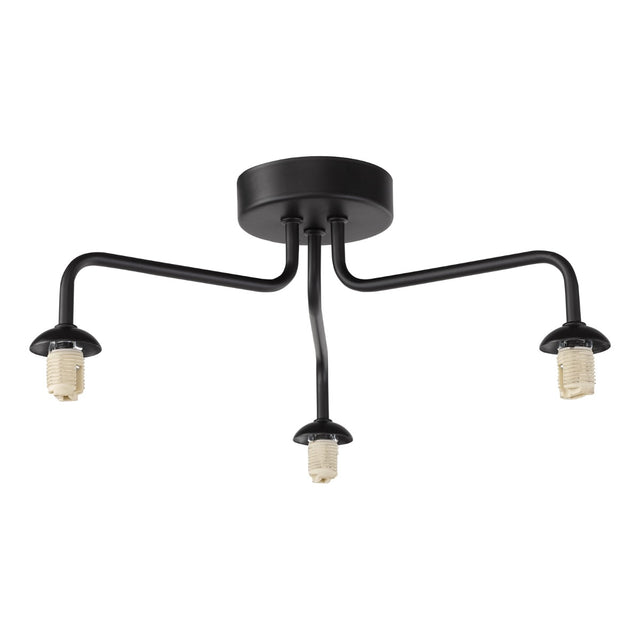 Feya 3 Light Semi Flush Matt Black Frame Only