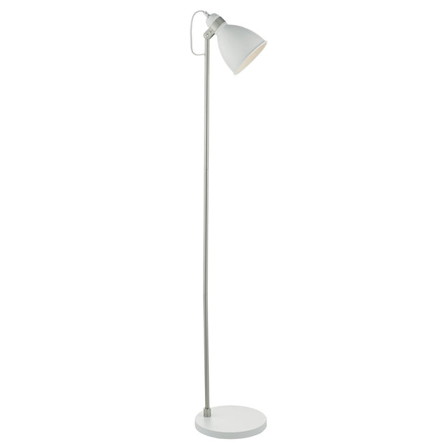 Frederick Task Floor Lamp White & Satin Chrome