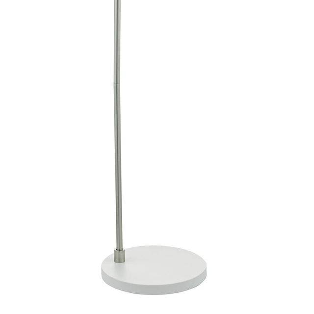 Frederick Task Floor Lamp White & Satin Chrome