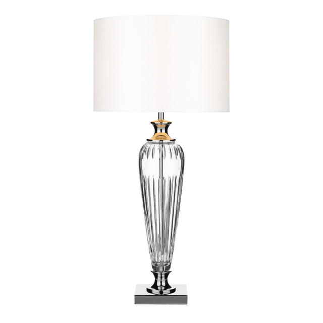 Hinton Table Lamp Polished Chrome Crystal With Shade