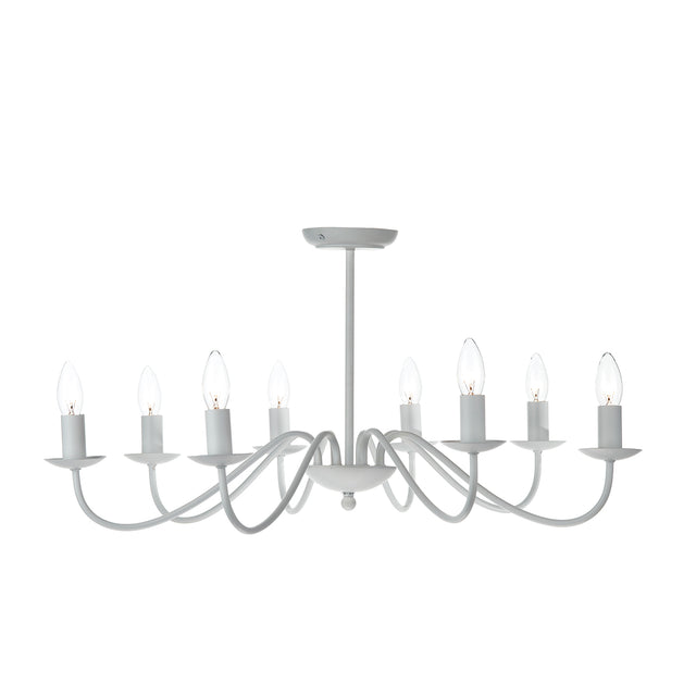 Irwin 8 Light Pendant Dual Mount White