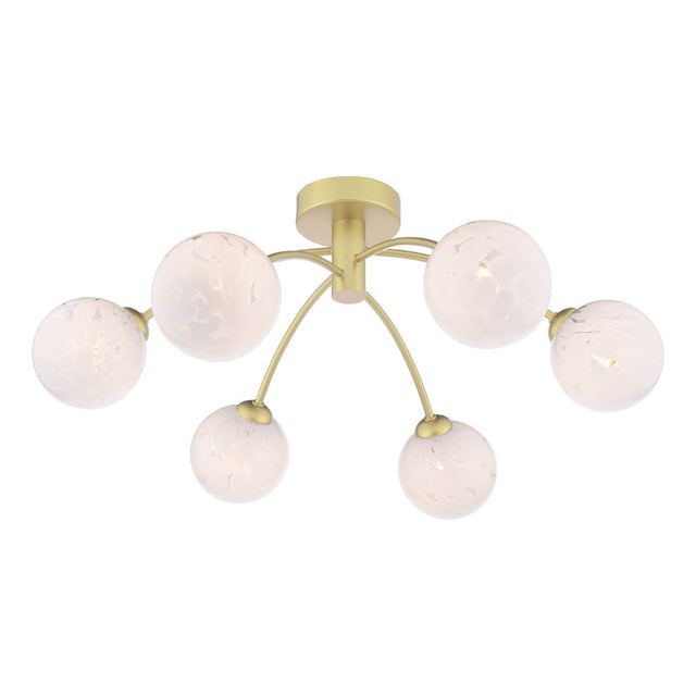 Izzy 6 Light Semi-Flush Gold & Confetti Glass