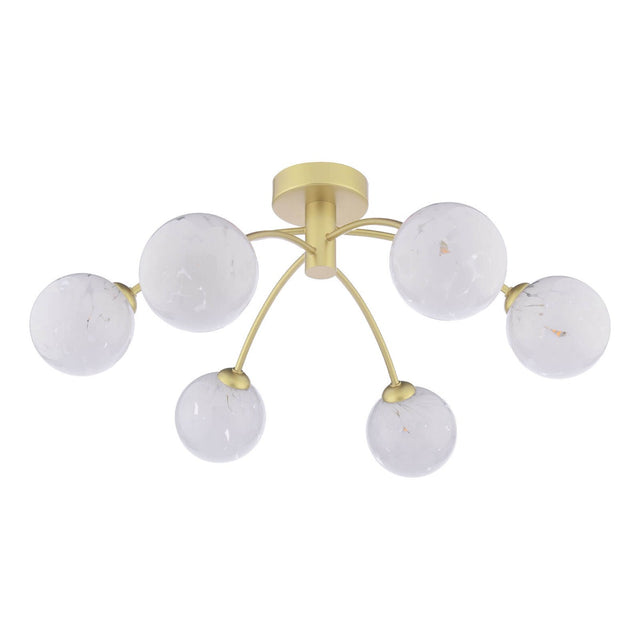 Izzy 6 Light Semi-Flush Gold & Confetti Glass