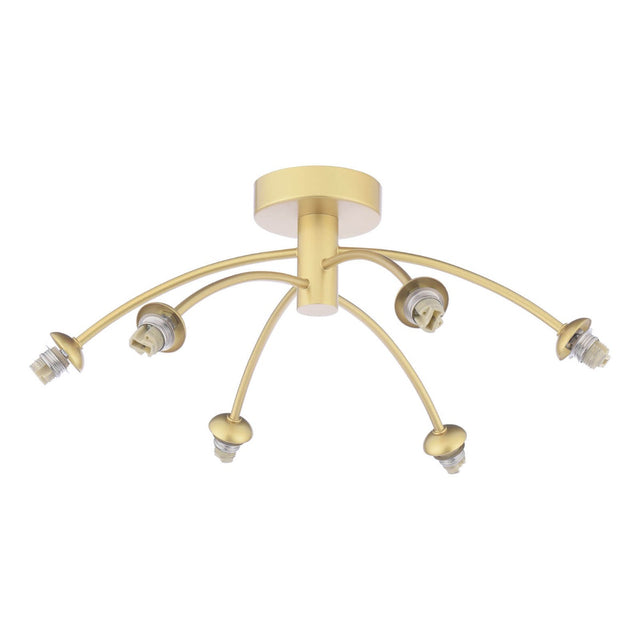 Izzy 6 Light Semi-Flush Matt Gold  Fitting Only