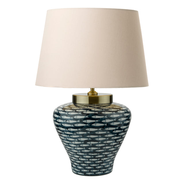 Joy Table Lamp Blue/White Fish Motif Base Only