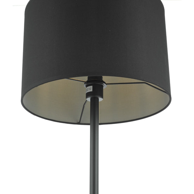 Kelso Floor Lamp Matt Black Polished Copper With Shade